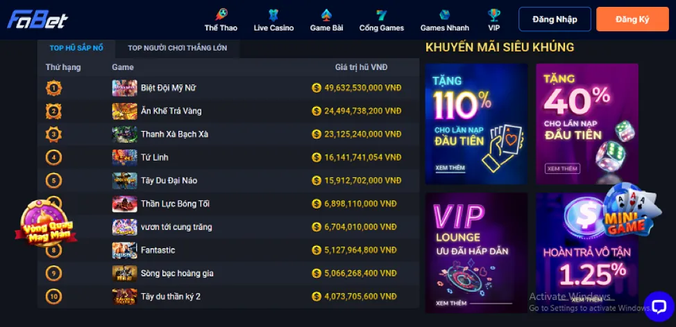 Hình ảnh các ưu đãi và chương trình thưởng độc quyền của pub88 casino, thu hút người chơi